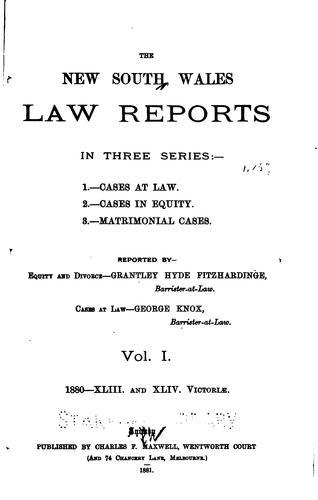 Cover for The New South Wales Law Reports, 1880-1900