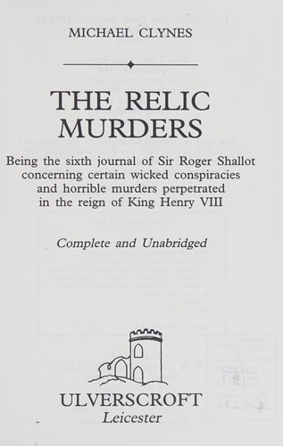 Cover for The Relic Murders