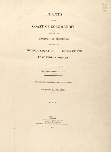 Cover for Plants of the coast of Coromandel