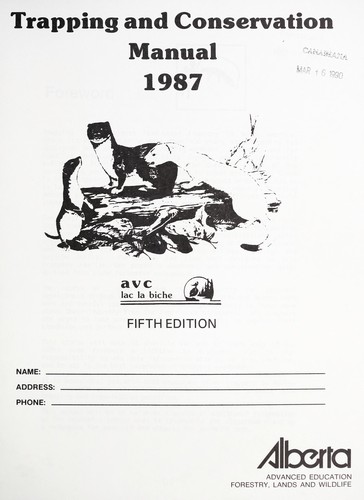 Cover for Trapping and conservation manual