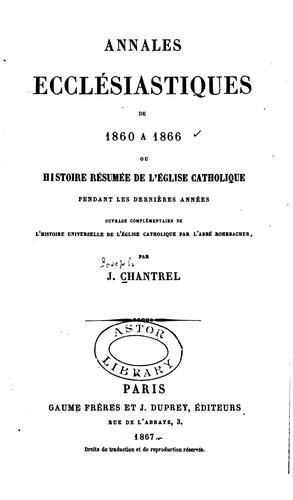 Cover for Annales ecclesiastiques. 1846-66
