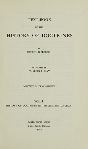 Cover for Text-book of the history of doctrines
