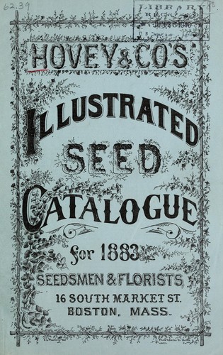 Cover for Hovey & Co's illustrated seed catalogue for 1883