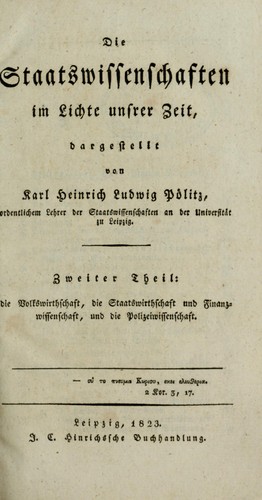Cover for Die Staatswissenschaften im Lichte unsrer Zeit