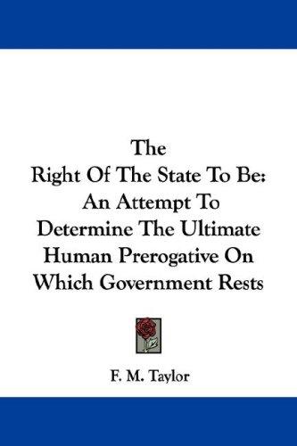 Cover for The Right Of The State To Be
