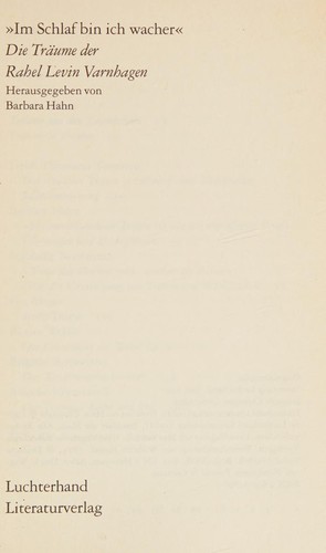 Cover for "Im Schlaf bin ich wacher"