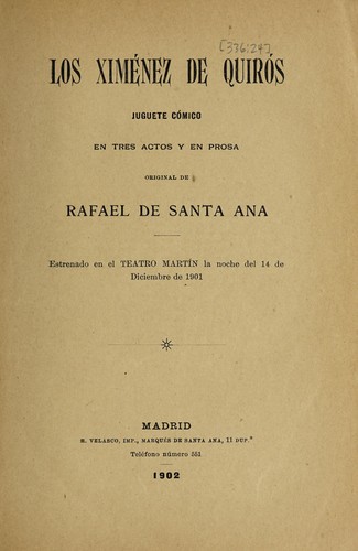 Cover for Los Ximénez de Quirós