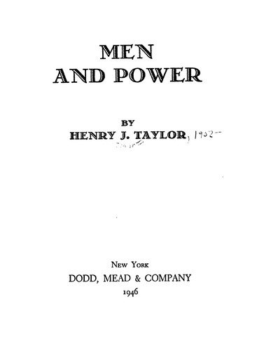 Cover for Men And Power