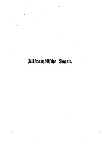 Cover for Altfranzösische sagen
