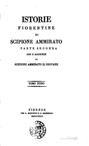 Cover for Istorie fiorentine di Scipione Ammirato ...