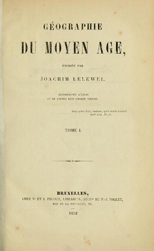 Cover for Géographie du moyen âge.