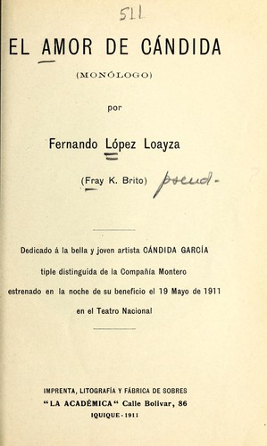 Cover for El amor de Cándida