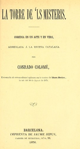 Cover for La torre de 'ls misteris
