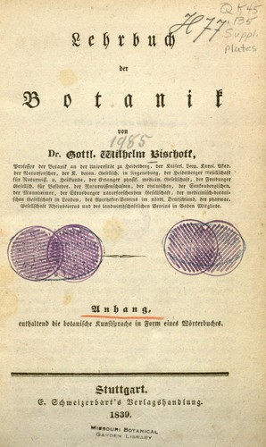 Cover for Lehrbuch der Botanik