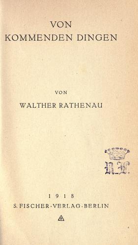 Cover for Von kommenden Dingen