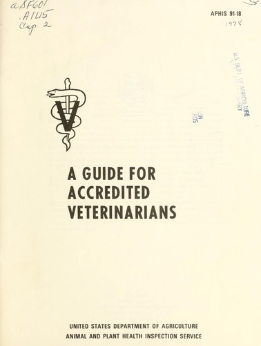Cover for A guide for accredited veterinarians