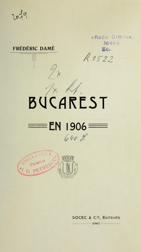 Cover for Bucarest en 1906