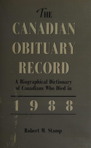 Cover for Canadian Obituary Record
