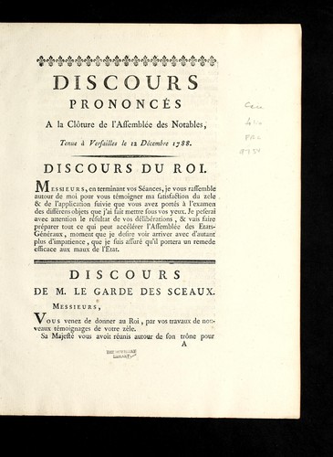 Cover for Discours