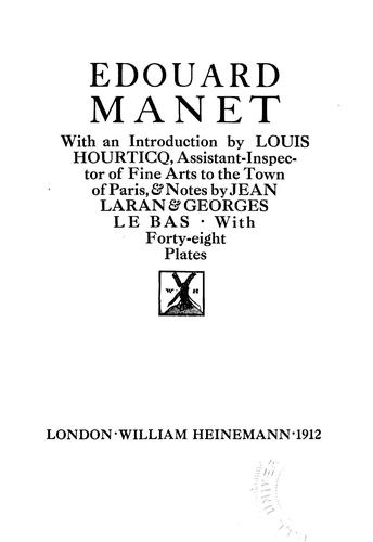 Cover for Édouard Manet