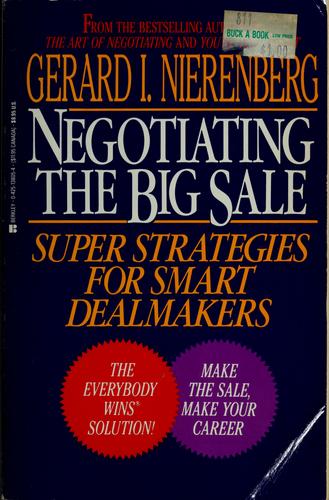 Cover for Negotiating the big sale