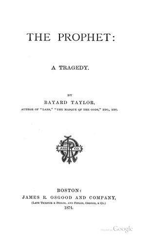 Cover for The  prophet