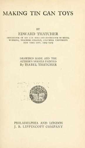Cover for Making tin can toys