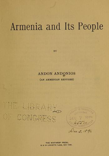 Cover for Armenia and its people
