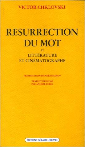 Cover for Résurrection du mot ; Littérature et cinématographe