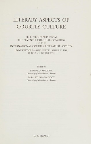 Cover for Literary aspects of courtly culture