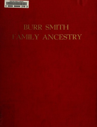 Cover for Burr Smith family ancestry