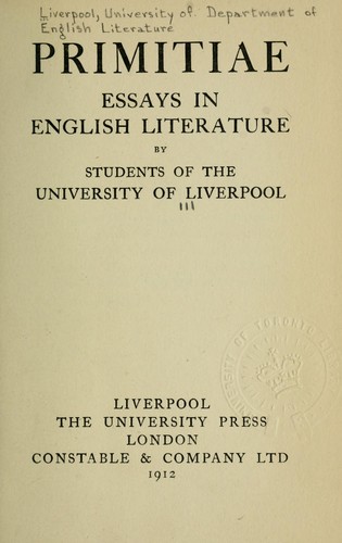 Cover for Primitiae