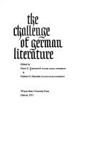 Cover for The challenge of German literature.