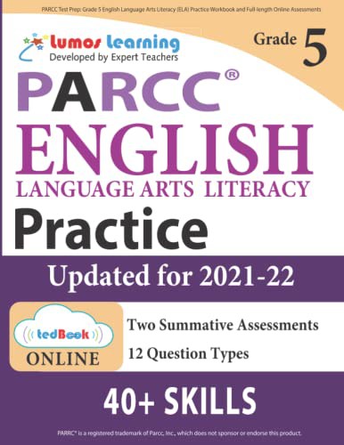 Cover for PARCC Test Prep : Grade 5 English Language Arts Literacy  Practice Workbook and Full-length Online Assessments