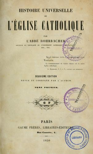 Cover for Histoire universelle de l'église catholique