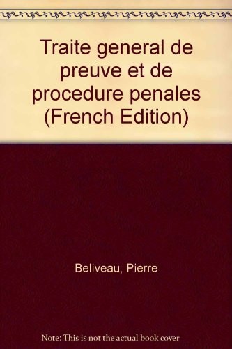 Cover for Traité général de preuve et de procédure pénales