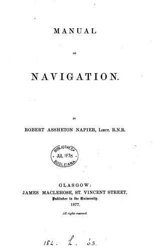 Cover for Manual of navigation