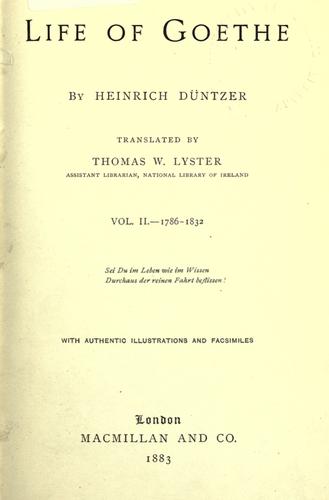 Cover for Life of Goethe