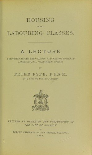 Cover for Housing of the labouring classes