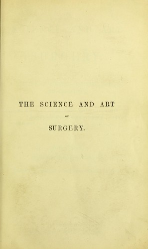 Cover for The science and art of surgery