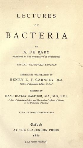Cover for Lectures on bacteria