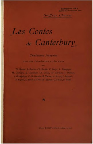 Cover for Les contes de Canterbury de Geoffroy Chaucer