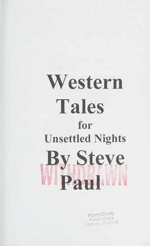 Cover for Western tales for unsettled nights