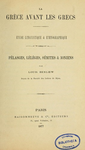 Cover for La Grèce avant les Grecs