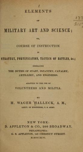 Cover for Elements of military art and science