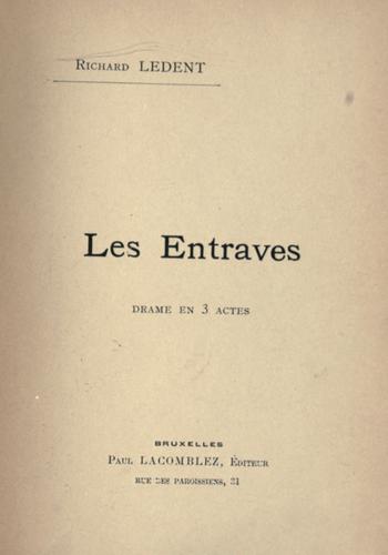Cover for Les entraves
