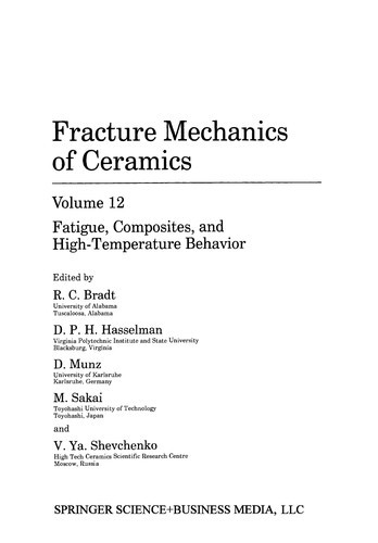 Cover for Fracture Mechanics of Ceramics