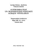 Cover for Austrumbaltijas un Skandināvijas kontakti agrajos viduslaikos