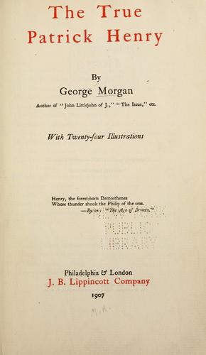 Cover for The true Patrick Henry