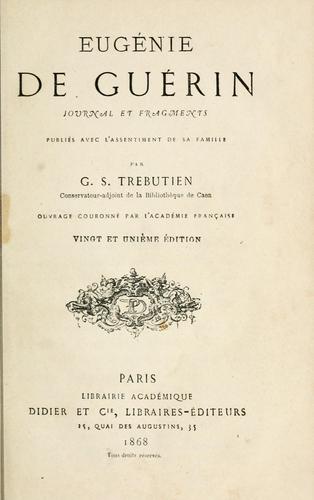 Cover for Journal et fragments